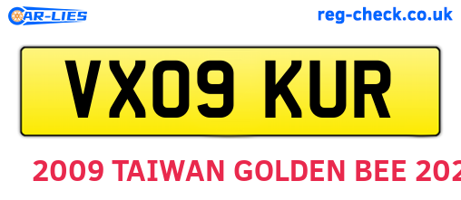 VX09KUR are the vehicle registration plates.