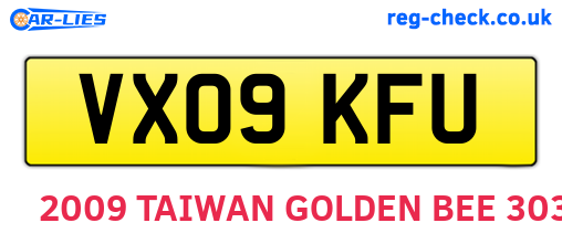 VX09KFU are the vehicle registration plates.