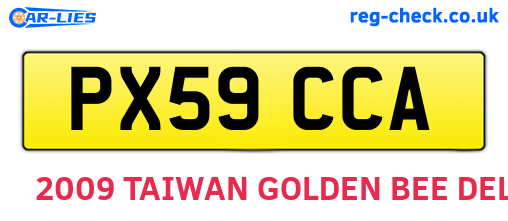 PX59CCA are the vehicle registration plates.