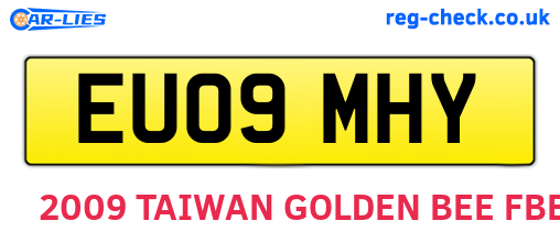 EU09MHY are the vehicle registration plates.