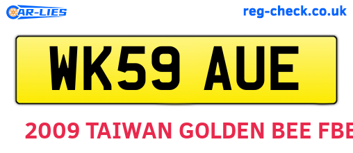 WK59AUE are the vehicle registration plates.