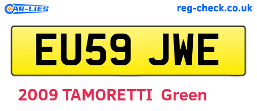EU59JWE are the vehicle registration plates.