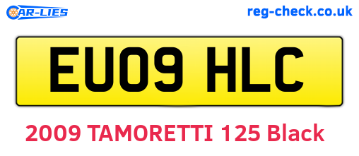 EU09HLC are the vehicle registration plates.