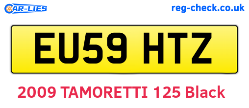 EU59HTZ are the vehicle registration plates.