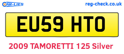 EU59HTO are the vehicle registration plates.