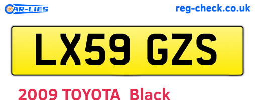 LX59GZS are the vehicle registration plates.