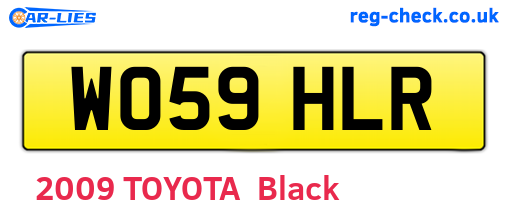 WO59HLR are the vehicle registration plates.
