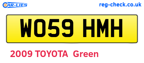 WO59HMH are the vehicle registration plates.