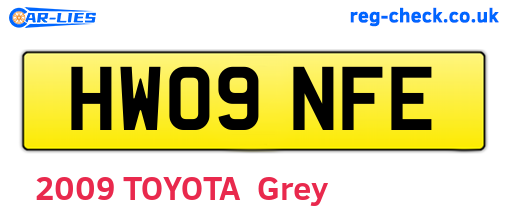 HW09NFE are the vehicle registration plates.