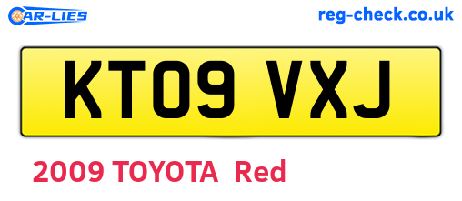 KT09VXJ are the vehicle registration plates.
