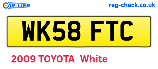 WK58FTC are the vehicle registration plates.