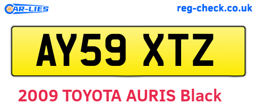 AY59XTZ are the vehicle registration plates.