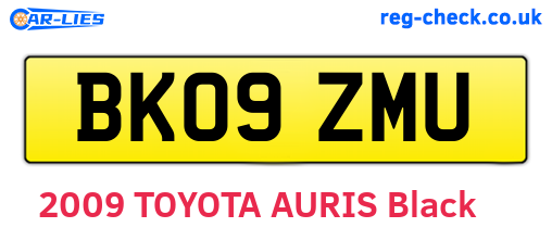 BK09ZMU are the vehicle registration plates.
