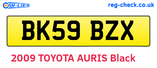 BK59BZX are the vehicle registration plates.