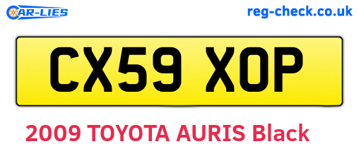 CX59XOP are the vehicle registration plates.