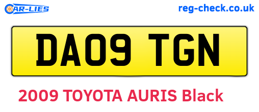 DA09TGN are the vehicle registration plates.