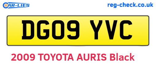 DG09YVC are the vehicle registration plates.