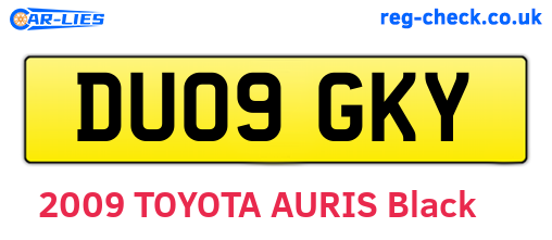 DU09GKY are the vehicle registration plates.