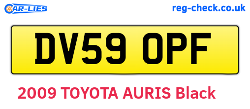 DV59OPF are the vehicle registration plates.