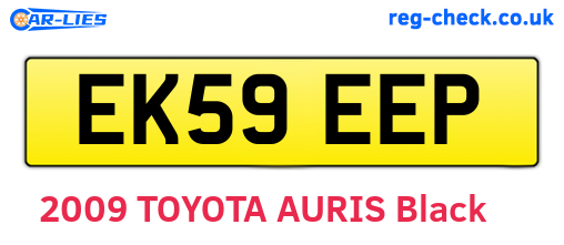 EK59EEP are the vehicle registration plates.