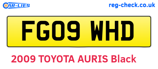 FG09WHD are the vehicle registration plates.