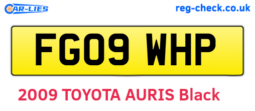 FG09WHP are the vehicle registration plates.