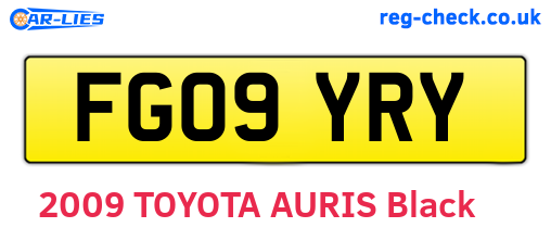 FG09YRY are the vehicle registration plates.