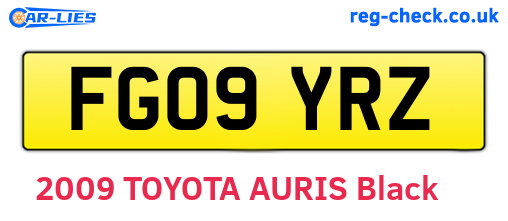 FG09YRZ are the vehicle registration plates.