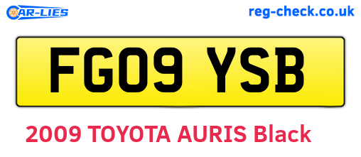 FG09YSB are the vehicle registration plates.