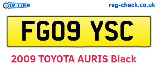 FG09YSC are the vehicle registration plates.