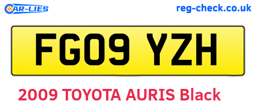 FG09YZH are the vehicle registration plates.