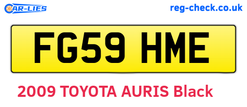 FG59HME are the vehicle registration plates.