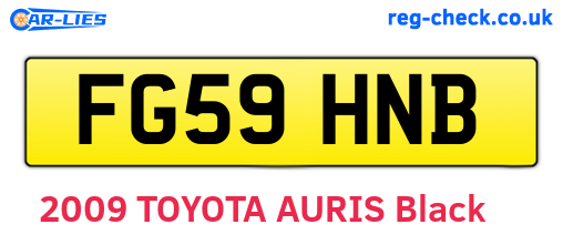 FG59HNB are the vehicle registration plates.
