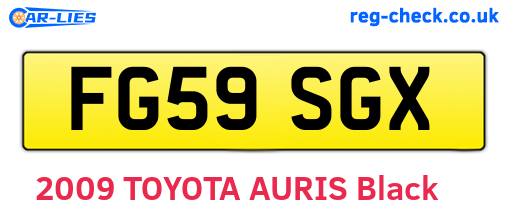 FG59SGX are the vehicle registration plates.
