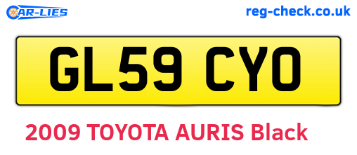 GL59CYO are the vehicle registration plates.