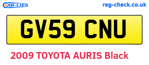 GV59CNU are the vehicle registration plates.