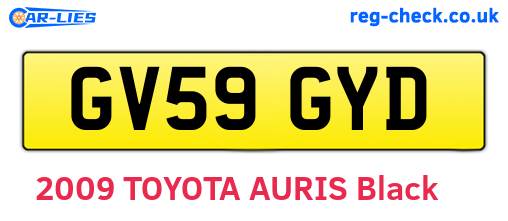 GV59GYD are the vehicle registration plates.