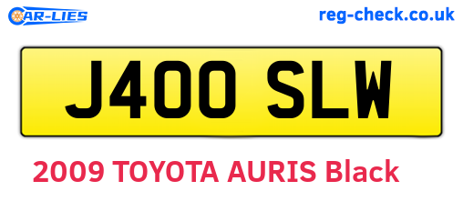 J400SLW are the vehicle registration plates.
