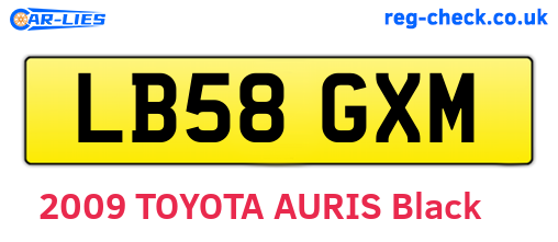 LB58GXM are the vehicle registration plates.