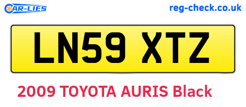LN59XTZ are the vehicle registration plates.