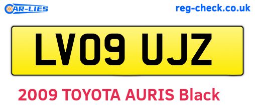 LV09UJZ are the vehicle registration plates.
