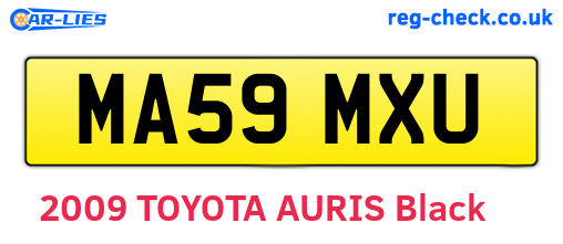 MA59MXU are the vehicle registration plates.