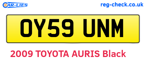 OY59UNM are the vehicle registration plates.