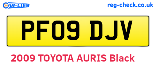 PF09DJV are the vehicle registration plates.