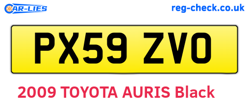 PX59ZVO are the vehicle registration plates.