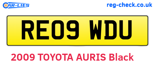 RE09WDU are the vehicle registration plates.