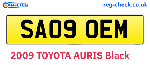 SA09OEM are the vehicle registration plates.