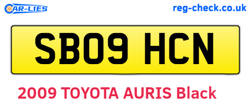 SB09HCN are the vehicle registration plates.