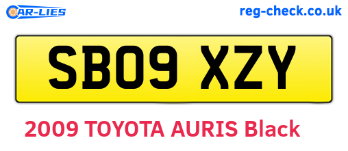 SB09XZY are the vehicle registration plates.