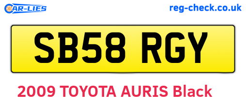 SB58RGY are the vehicle registration plates.